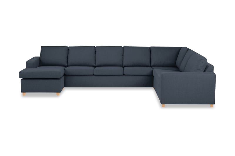 Crazy 6-seters Venstrevendt U-formet X-Large Hjørnesofa med Divan i Stoff - Blå - Møbler - Sofaer - Hjørnesofaer - Hjørnesofa med divan