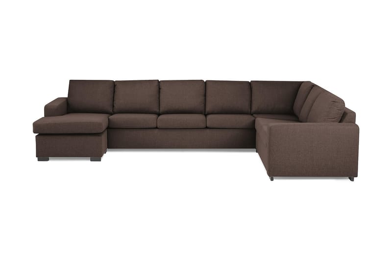 Crazy 6-seters Venstrevendt U-formet X-Large Hjørnesofa med Divan i Stoff - Brun - Møbler - Sofaer - Hjørnesofaer - Hjørnesofa med divan