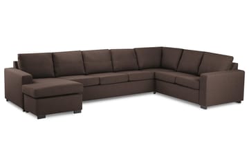 Crazy 6-seters Venstrevendt U-formet X-Large Hjørnesofa med Divan i Stoff - Brun - Møbler - Sofaer - Hjørnesofaer - Hjørnesofa med divan