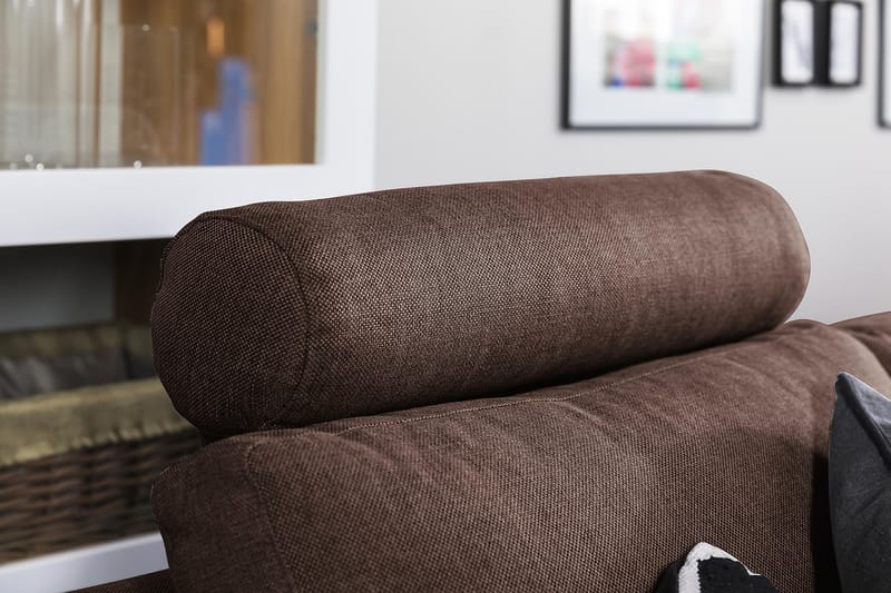 Crazy 6-seters Venstrevendt U-formet X-Large Hjørnesofa med Divan i Stoff - Brun - Møbler - Sofaer - Hjørnesofaer - Hjørnesofa med divan