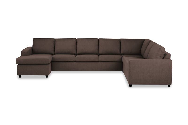 Crazy 6-seters Venstrevendt U-formet X-Large Hjørnesofa med Divan i Stoff - Brun - Møbler - Sofaer - Hjørnesofaer - Hjørnesofa med divan