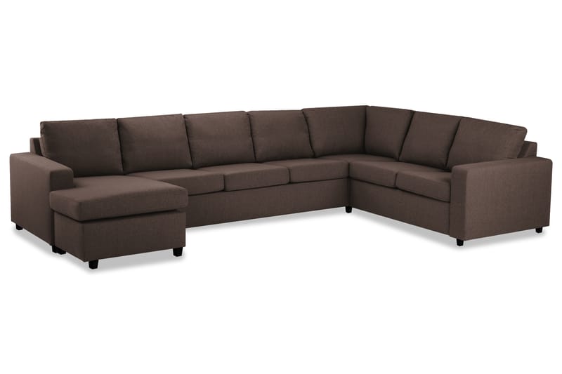 Crazy 6-seters Venstrevendt U-formet X-Large Hjørnesofa med Divan i Stoff - Brun - Møbler - Sofaer - Hjørnesofaer - Hjørnesofa med divan