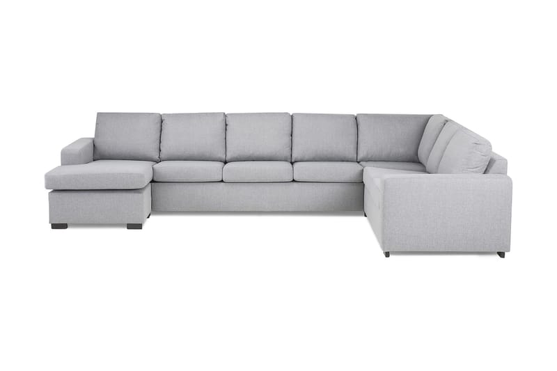 Crazy 6-seters Venstrevendt U-formet X-Large Hjørnesofa med Divan i Stoff - Grå - Møbler - Sofaer - Hjørnesofaer - Hjørnesofa med divan