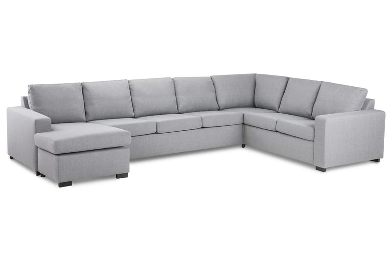 Crazy 6-seters Venstrevendt U-formet X-Large Hjørnesofa med Divan i Stoff - Grå - Møbler - Sofaer - Hjørnesofaer - Hjørnesofa med divan