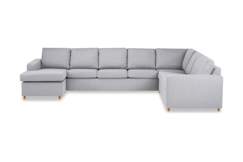 Crazy 6-seters Venstrevendt U-formet X-Large Hjørnesofa med Divan i Stoff - Grå - Møbler - Sofaer - Hjørnesofaer - Hjørnesofa med divan