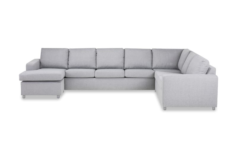 Crazy 6-seters Venstrevendt U-formet X-Large Hjørnesofa med Divan i Stoff - Grå - Møbler - Sofaer - Hjørnesofaer - Hjørnesofa med divan