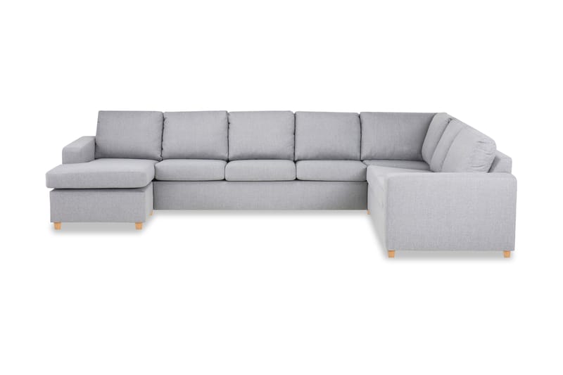 Crazy 6-seters Venstrevendt U-formet X-Large Hjørnesofa med Divan i Stoff - Grå - Møbler - Sofaer - Hjørnesofaer - Hjørnesofa med divan