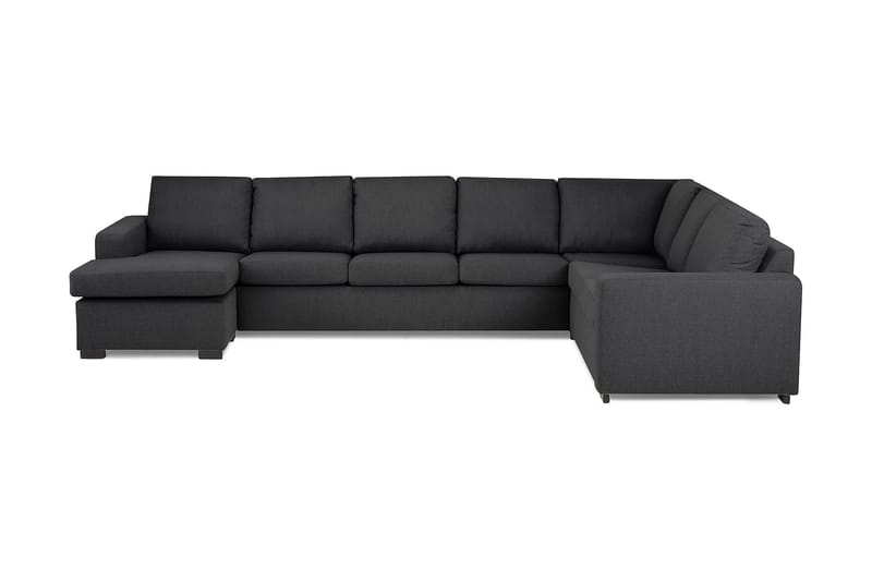 Crazy 6-seters Venstrevendt U-formet X-Large Hjørnesofa med Divan i Stoff - Mørk grå - Møbler - Sofaer - Hjørnesofaer - Hjørnesofa med divan