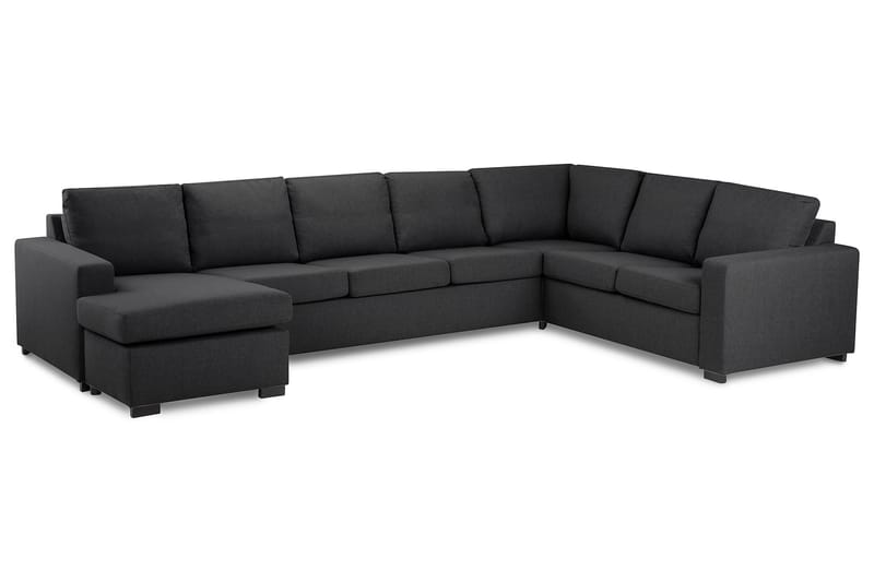 Crazy 6-seters Venstrevendt U-formet X-Large Hjørnesofa med Divan i Stoff - Mørk grå - Møbler - Sofaer - Hjørnesofaer - Hjørnesofa med divan