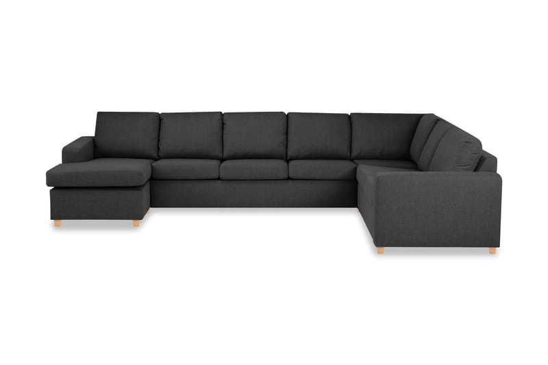 Crazy 6-seters Venstrevendt U-formet X-Large Hjørnesofa med Divan i Stoff - Mørk grå - Møbler - Sofaer - Hjørnesofaer - Hjørnesofa med divan
