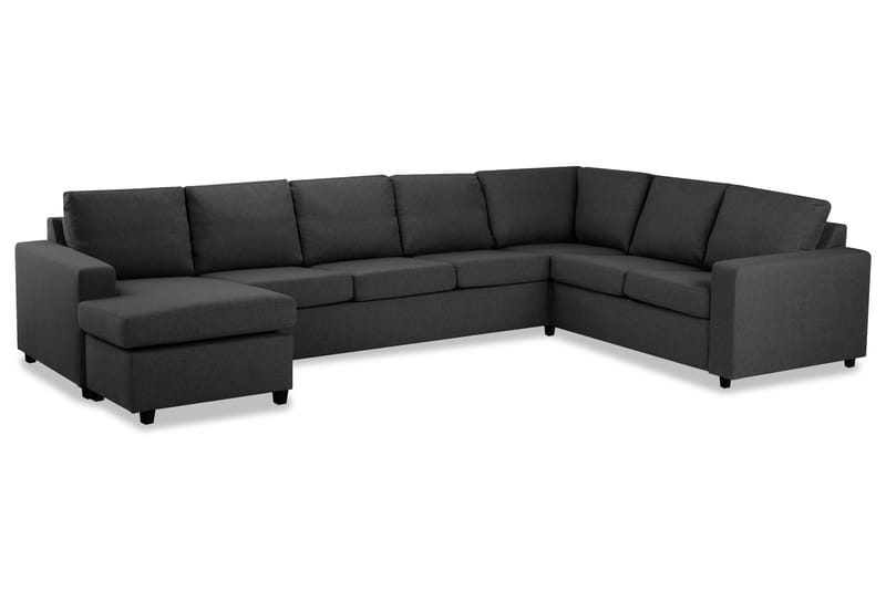 Crazy 6-seters Venstrevendt U-formet X-Large Hjørnesofa med Divan i Stoff - Mørk grå - Møbler - Sofaer - Hjørnesofaer - Hjørnesofa med divan