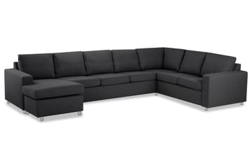 Crazy 6-seters Venstrevendt U-formet X-Large Hjørnesofa med Divan i Stoff - Mørk grå - Møbler - Sofaer - Hjørnesofaer - Hjørnesofa med divan