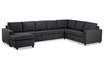 Crazy 6-seters Venstrevendt U-formet X-Large Hjørnesofa med Divan i Stoff - Mørk grå - Møbler - Sofaer - Hjørnesofaer - Hjørnesofa med divan