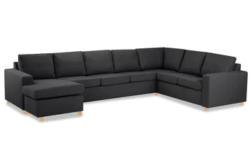 Crazy 6-seters Venstrevendt U-formet X-Large Hjørnesofa med Divan i Stoff - Mørk grå - Møbler - Sofaer - Hjørnesofaer - Hjørnesofa med divan