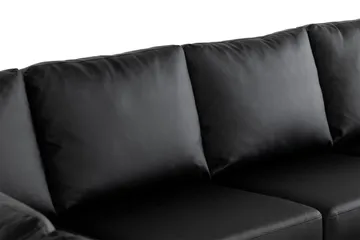 Crazy 7-seters høyrevendt U-formet ekstra ekstra stor hjørnesofa med sjeselong i kunstskinn - Svart - Møbler - Sofaer - Hjørnesofaer - Hjørnesofa med divan