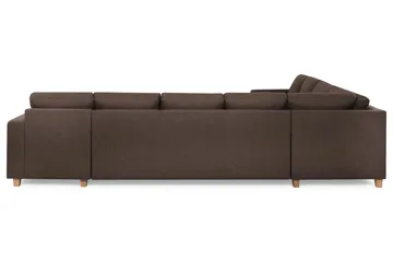 Crazy 7-seters høyrevendt U-formet ekstra ekstra stor hjørnesofa med sjeselong i stoff - Brun - Møbler - Sofaer - Hjørnesofaer - Hjørnesofa med divan