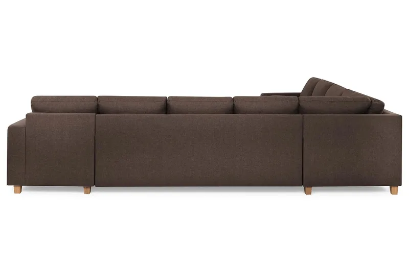 Crazy 7-seters høyrevendt U-formet ekstra ekstra stor hjørnesofa med sjeselong i stoff - Brun - Møbler - Sofaer - Hjørnesofaer - Hjørnesofa med divan