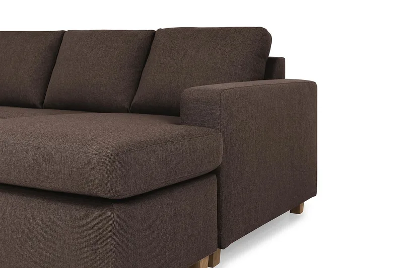 Crazy 7-seters høyrevendt U-formet ekstra ekstra stor hjørnesofa med sjeselong i stoff - Brun - Møbler - Sofaer - Hjørnesofaer - Hjørnesofa med divan