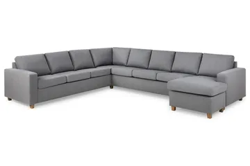Crazy 7-seters høyrevendt U-formet ekstra ekstra stor hjørnesofa med sjeselong i stoff - Grå - Møbler - Sofaer - Hjørnesofaer - Hjørnesofa med divan