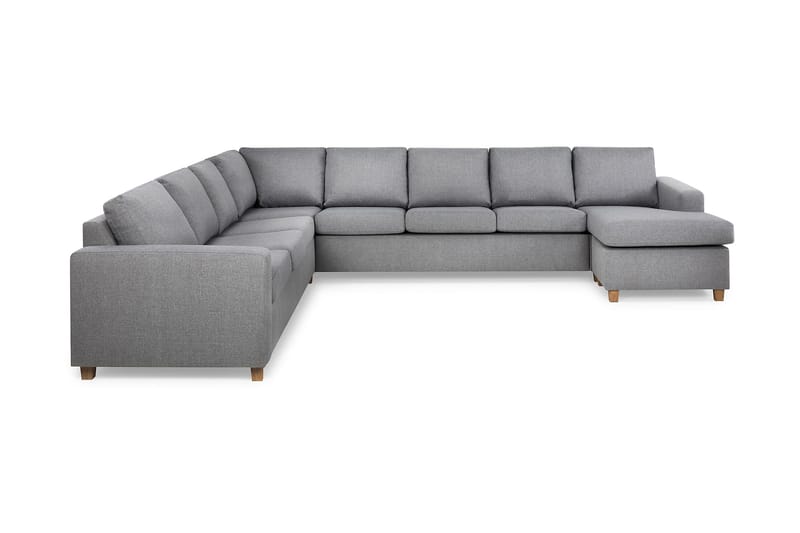 Crazy 7-seters høyrevendt U-formet ekstra ekstra stor hjørnesofa med sjeselong i stoff - Grå - Møbler - Sofaer - Hjørnesofaer - Hjørnesofa med divan