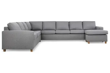 Crazy 7-seters høyrevendt U-formet ekstra ekstra stor hjørnesofa med sjeselong i stoff - Grå - Møbler - Sofaer - Hjørnesofaer - Hjørnesofa med divan