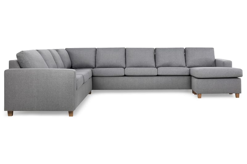 Crazy 7-seters høyrevendt U-formet ekstra ekstra stor hjørnesofa med sjeselong i stoff - Grå - Møbler - Sofaer - Hjørnesofaer - Hjørnesofa med divan