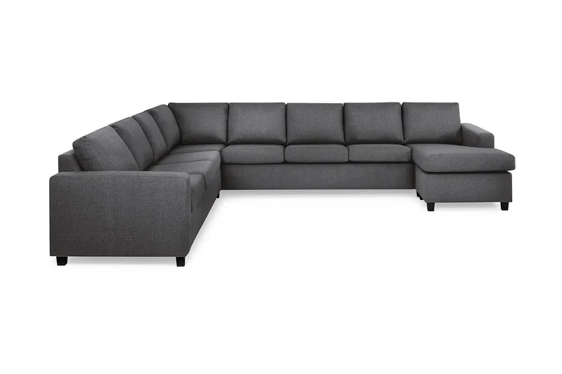 Crazy 7-seters høyrevendt U-formet ekstra ekstra stor hjørnesofa med sjeselong i stoff - Mørkegrå - Møbler - Sofaer - Hjørnesofaer - Hjørnesofa med divan