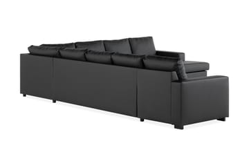 Crazy 7-seters Høyrevendt U-formet XX-Large Hjørnesofa med Divan i Kunstlær - Svart - Møbler - Sofaer - Hjørnesofaer - Hjørnesofa med divan