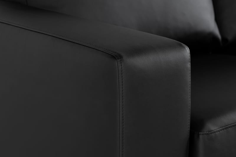 Crazy 7-seters Høyrevendt U-formet XX-Large Hjørnesofa med Divan i Kunstlær - Svart - Møbler - Sofaer - Hjørnesofaer - Hjørnesofa med divan