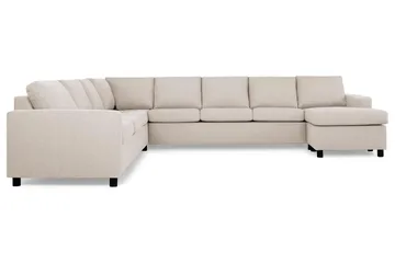 Crazy 7-seters Høyrevendt U-formet XX-Large Hjørnesofa med Divan i Stoff - Beige - Møbler - Sofaer - Hjørnesofaer - Hjørnesofa med divan
