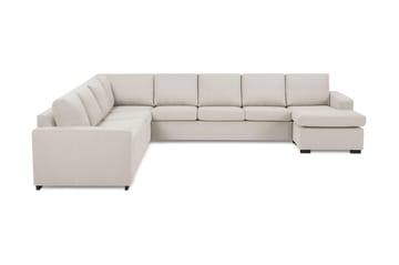 Crazy 7-seters Høyrevendt U-formet XX-Large Hjørnesofa med Divan i Stoff - Beige - Møbler - Sofaer - Hjørnesofaer - Hjørnesofa med divan