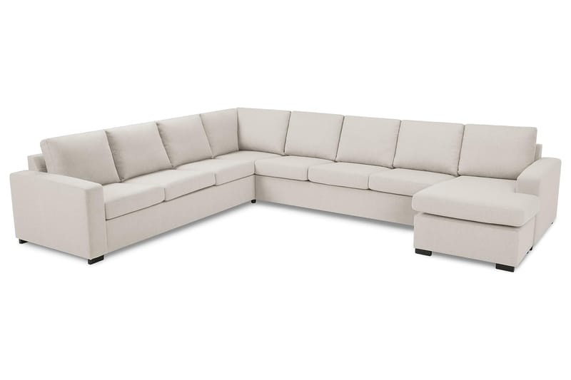 Crazy 7-seters Høyrevendt U-formet XX-Large Hjørnesofa med Divan i Stoff - Beige - Møbler - Sofaer - Hjørnesofaer - Hjørnesofa med divan
