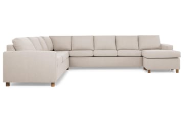Crazy 7-seters Høyrevendt U-formet XX-Large Hjørnesofa med Divan i Stoff - Beige - Møbler - Sofaer - Hjørnesofaer - Hjørnesofa med divan