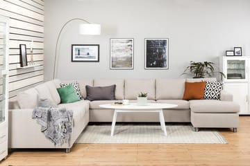 Crazy 7-seters Høyrevendt U-formet XX-Large Hjørnesofa med Divan i Stoff - Beige - Møbler - Sofaer - Hjørnesofaer - Hjørnesofa med divan