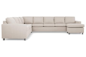 Crazy 7-seters Høyrevendt U-formet XX-Large Hjørnesofa med Divan i Stoff - Beige - Møbler - Sofaer - Hjørnesofaer - Hjørnesofa med divan