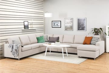 Crazy 7-seters Høyrevendt U-formet XX-Large Hjørnesofa med Divan i Stoff - Beige - Møbler - Sofaer - Hjørnesofaer - Hjørnesofa med divan