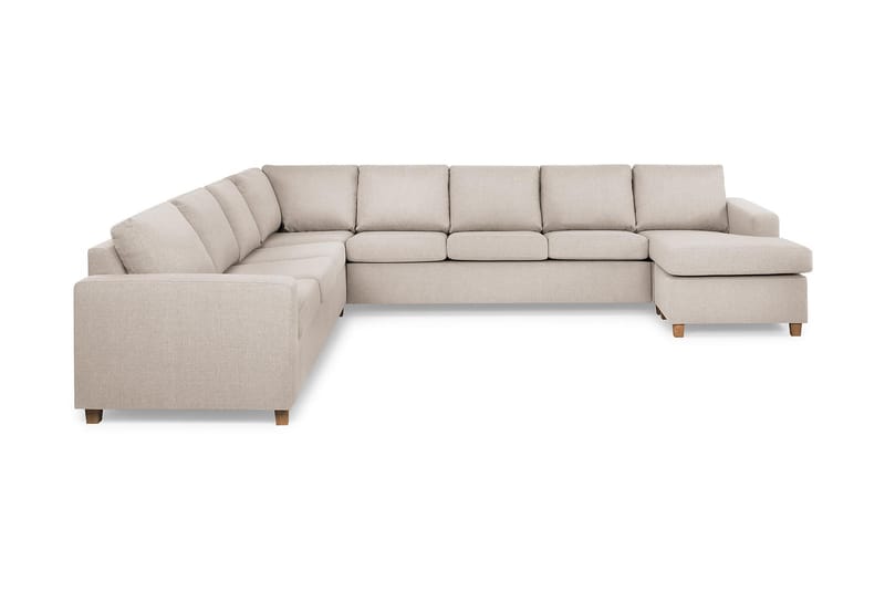 Crazy 7-seters Høyrevendt U-formet XX-Large Hjørnesofa med Divan i Stoff - Beige - Møbler - Sofaer - Hjørnesofaer - Hjørnesofa med divan
