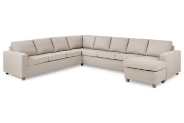 Crazy 7-seters Høyrevendt U-formet XX-Large Hjørnesofa med Divan i Stoff - Beige - Møbler - Sofaer - Hjørnesofaer - Hjørnesofa med divan