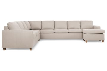 Crazy 7-seters Høyrevendt U-formet XX-Large Hjørnesofa med Divan i Stoff - Beige - Møbler - Sofaer - Hjørnesofaer - Hjørnesofa med divan