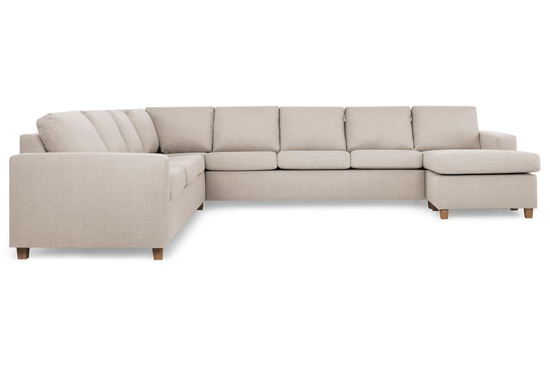Crazy 7-seters Høyrevendt U-formet XX-Large Hjørnesofa med Divan i Stoff - Beige - Møbler - Sofaer - Hjørnesofaer - Hjørnesofa med divan