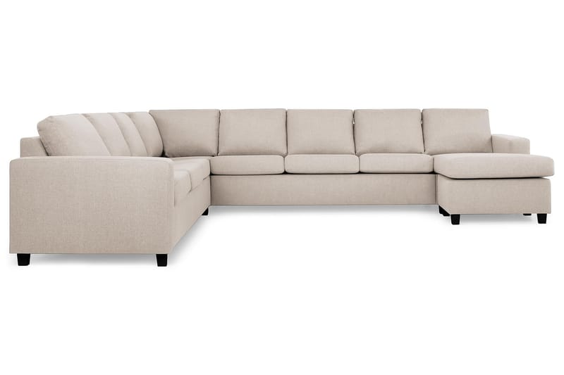 Crazy 7-seters Høyrevendt U-formet XX-Large Hjørnesofa med Divan i Stoff - Beige - Møbler - Sofaer - Hjørnesofaer - Hjørnesofa med divan