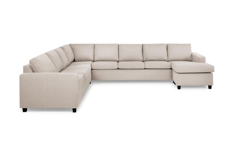Crazy 7-seters Høyrevendt U-formet XX-Large Hjørnesofa med Divan i Stoff - Beige - Møbler - Sofaer - Hjørnesofaer - Hjørnesofa med divan
