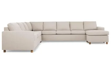 Crazy 7-seters Høyrevendt U-formet XX-Large Hjørnesofa med Divan i Stoff - Beige - Møbler - Sofaer - Hjørnesofaer - Hjørnesofa med divan