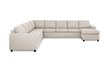 Crazy 7-seters Høyrevendt U-formet XX-Large Hjørnesofa med Divan i Stoff - Beige - Møbler - Sofaer - Hjørnesofaer - Hjørnesofa med divan