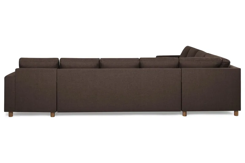 Crazy 7-seters Høyrevendt U-formet XX-Large Hjørnesofa med Divan i Stoff - Brun - Møbler - Sofaer - Hjørnesofaer - Hjørnesofa med divan