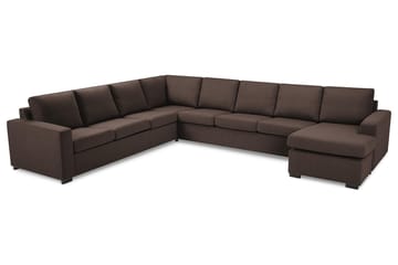 Crazy 7-seters Høyrevendt U-formet XX-Large Hjørnesofa med Divan i Stoff - Brun - Møbler - Sofaer - Hjørnesofaer - Hjørnesofa med divan