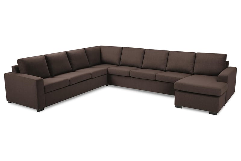 Crazy 7-seters Høyrevendt U-formet XX-Large Hjørnesofa med Divan i Stoff - Brun - Møbler - Sofaer - Hjørnesofaer - Hjørnesofa med divan