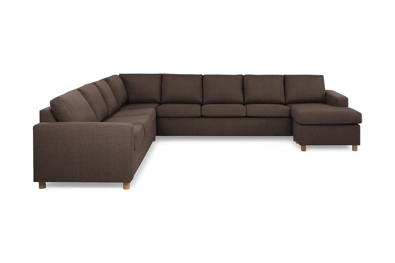 Crazy 7-seters Høyrevendt U-formet XX-Large Hjørnesofa med Divan i Stoff - Brun - Møbler - Sofaer - Hjørnesofaer - Hjørnesofa med divan