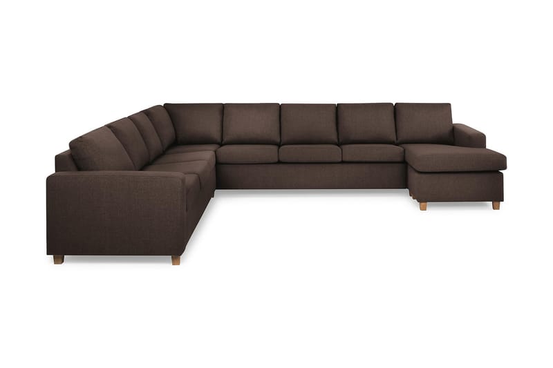 Crazy 7-seters Høyrevendt U-formet XX-Large Hjørnesofa med Divan i Stoff - Brun - Møbler - Sofaer - Hjørnesofaer - Hjørnesofa med divan