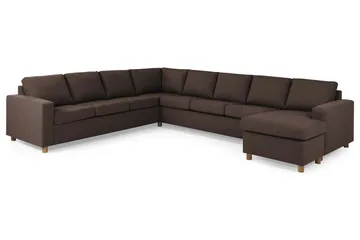 Crazy 7-seters Høyrevendt U-formet XX-Large Hjørnesofa med Divan i Stoff - Brun - Møbler - Sofaer - Hjørnesofaer - Hjørnesofa med divan